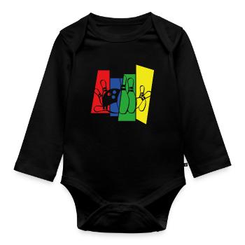 Bowling - Baby Bio-Langarm-Body - Schwarz - Vorne