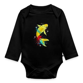 Koi - Baby Bio-Langarm-Body - Schwarz - Vorne