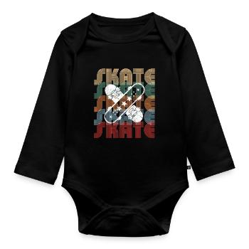 Skaters - skateboard, board, halfpipe - Organic Longsleeve Baby Bodysuit - black - Front