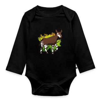Okapi - Body Bébé bio manches longues - noir - Devant