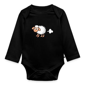 Furzendes Schaf - Baby Bio-Langarm-Body - Schwarz - Vorne