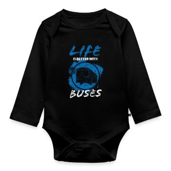 Busfahrer Bus - Body Bébé bio manches longues - noir - Devant