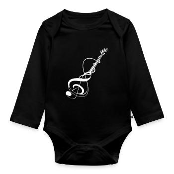 Gitarre Musiker Geschenkidee für Gitarristen - Baby Bio-Langarm-Body - Schwarz - Vorne