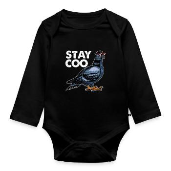 Dove - Organic Longsleeve Baby Bodysuit - black - Front