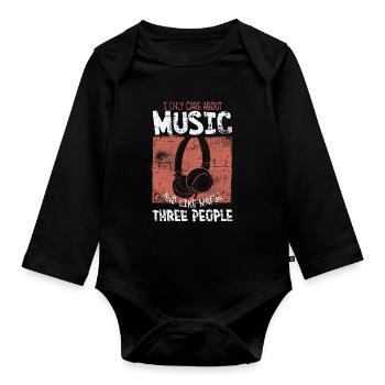 Music - Organic Longsleeve Baby Bodysuit - black - Front
