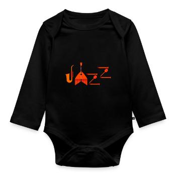Instruments de musique Jazz Clef - Body Bébé bio manches longues - noir - Devant