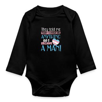 Transgender-Herz könnte ich alles Geschenk sein - Baby Bio-Langarm-Body - Schwarz - Vorne