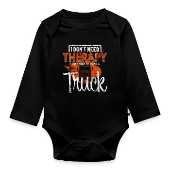 Truck Driver - Organic Longsleeve Baby Bodysuit - black - Front
