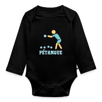 Pétanque Bocce Raffa Boule Sport Ball Petanque - Organic Longsleeve Baby Bodysuit - black - Front