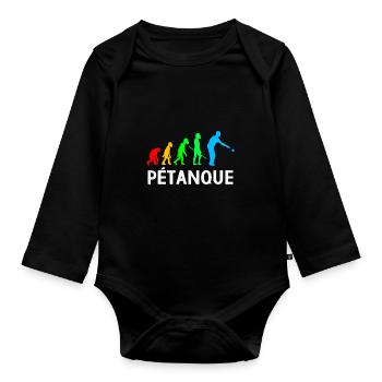 Pétanque Bocce Raffa Boule Sport Ball Petanque - Organic Longsleeve Baby Bodysuit - black - Front