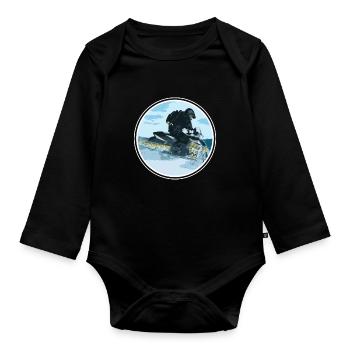 Motoneige cadeau motoneige - Body Bébé bio manches longues - noir - Devant
