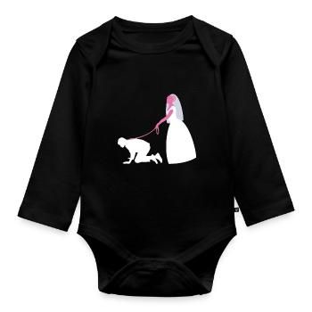 poule - Body Bébé bio manches longues - noir - Devant