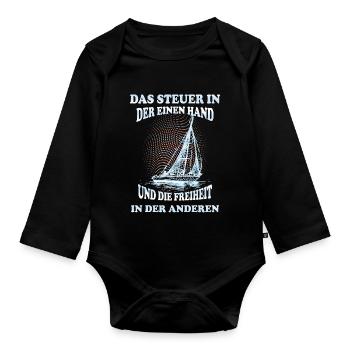 Segelboot besitzer - Baby Bio-Langarm-Body - Schwarz - Vorne