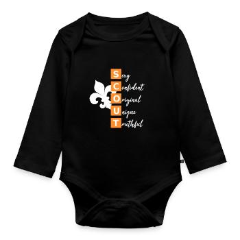 Boy Scout Camping Tents Confident Gift - Organic Longsleeve Baby Bodysuit - black - Front