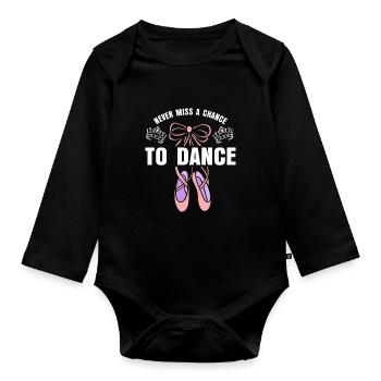 Cadeau de danse de ballet - Body Bébé bio manches longues - noir - Devant