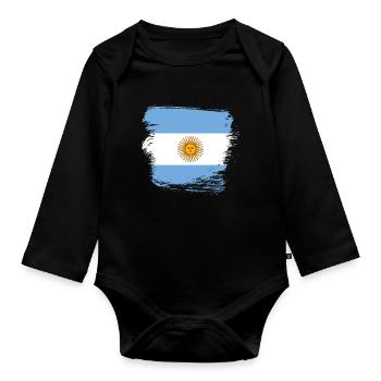 Drapeau de l’Argentine - Body Bébé bio manches longues - noir - Devant