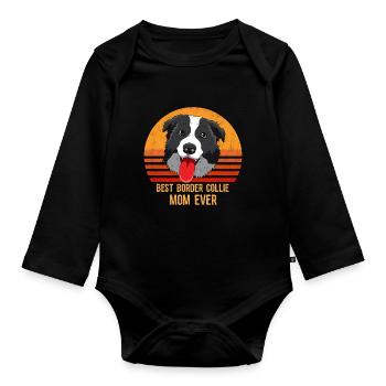 Best Border Collie Mom Ever Lustig Shepard Hundebe - Baby Bio-Langarm-Body - Schwarz - Vorne