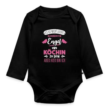 Köchin - Baby Bio-Langarm-Body - Schwarz - Vorne