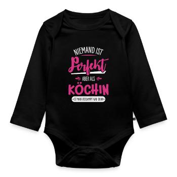 Köchin - Baby Bio-Langarm-Body - Schwarz - Vorne