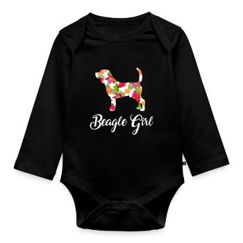 beagle - Organic Longsleeve Baby Bodysuit - black - Front