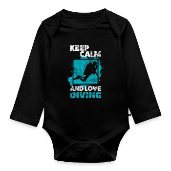 Diver - Organic Longsleeve Baby Bodysuit - black - Front