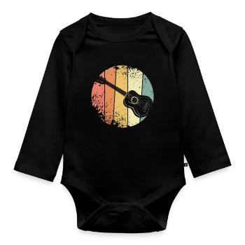 Ukulele - Organic Longsleeve Baby Bodysuit - black - Front