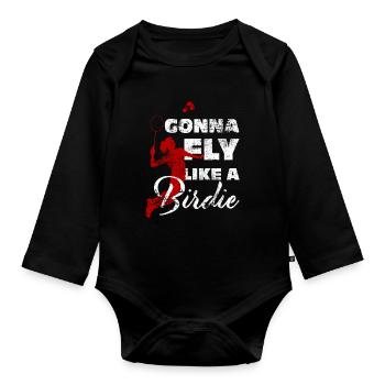 Badminton - Organic Longsleeve Baby Bodysuit - black - Front