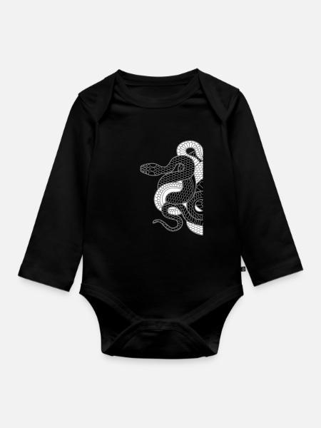 Schlangen - Baby Bio-Langarm-Body - Schwarz