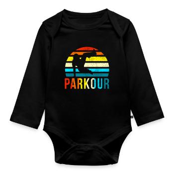 Vintage Parkour - Baby Bio-Langarm-Body - Schwarz - Vorne