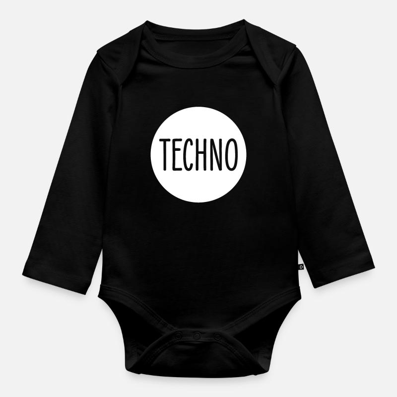 Techno - Baby Bio-Langarm-Body - Schwarz