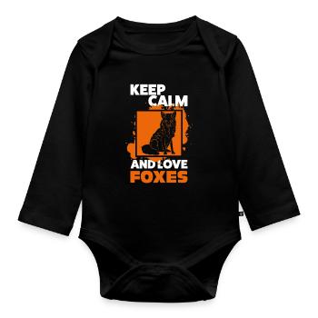 Foxes Fox - Organic Longsleeve Baby Bodysuit - black - Front