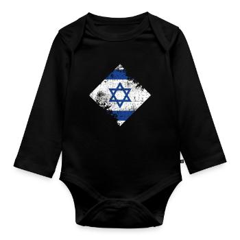 Israel - Baby Bio-Langarm-Body - Schwarz - Vorne