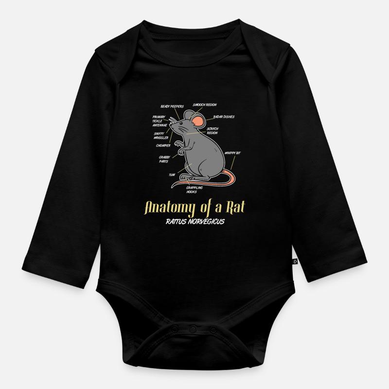 rat - Body Bébé bio manches longues - noir