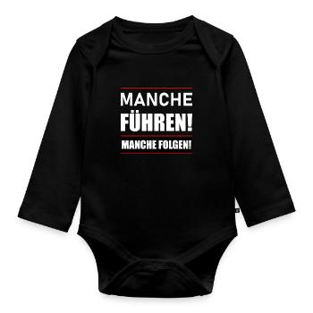Manche führen manche folgen - Baby Bio-Langarm-Body - Schwarz - Vorne