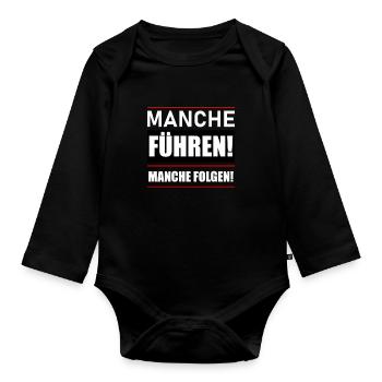 Manche führen manche folgen - Baby Bio-Langarm-Body - Schwarz - Vorne