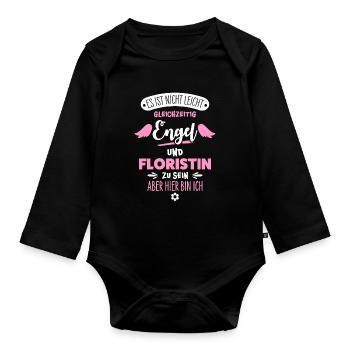 Floristin - Baby Bio-Langarm-Body - Schwarz - Vorne