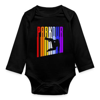 Vintage Parkour - Baby Bio-Langarm-Body - Schwarz - Vorne