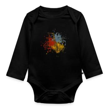 Saxophon - Baby Bio-Langarm-Body - Schwarz - Vorne