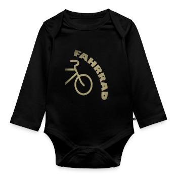 Fahrrad - Baby Bio-Langarm-Body - Schwarz - Vorne
