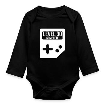 30. Geburtstag Mann - Baby Bio-Langarm-Body - Schwarz - Vorne