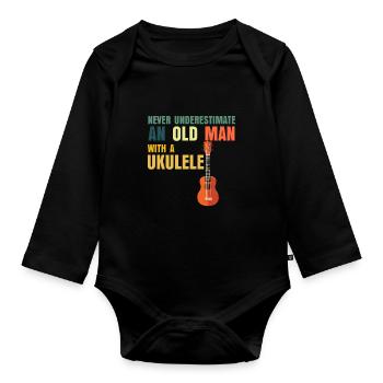 Ukulele Papa Opa - Baby Bio-Langarm-Body - Schwarz - Vorne