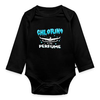natation - Body Bébé bio manches longues - noir - Devant