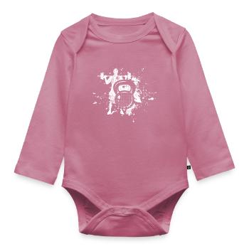 Weight training - Organic Longsleeve Baby Bodysuit - mauve - Front