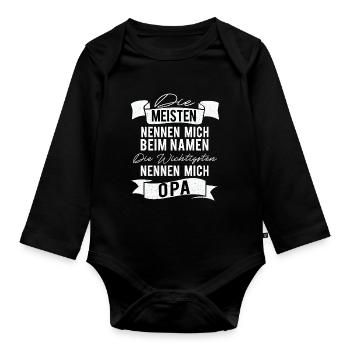 Opa Spruch Großvater Großpapa Bester Opa Geschenke - Baby Bio-Langarm-Body - Schwarz - Vorne