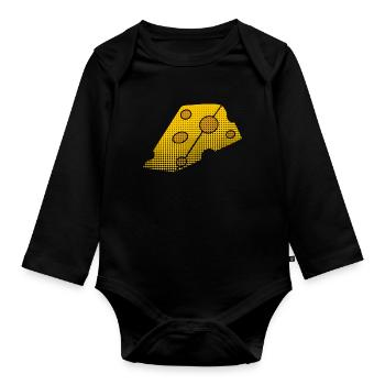 Käse - Baby Bio-Langarm-Body - Schwarz - Vorne