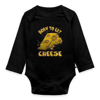 Cheese - Organic Longsleeve Baby Bodysuit - black - Front