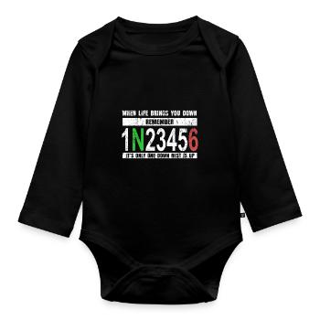 Motocycliste cadeau moteur à deux roues - Body Bébé bio manches longues - noir - Devant