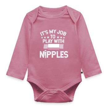 plombier - Body Bébé bio manches longues - mauve - Devant