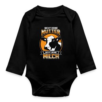Vegan Veganerin Kuh Veganer Kühe Moral Geschenk - Baby Bio-Langarm-Body - Schwarz - Vorne