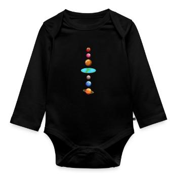Planète Univers - Body Bébé bio manches longues - noir - Devant